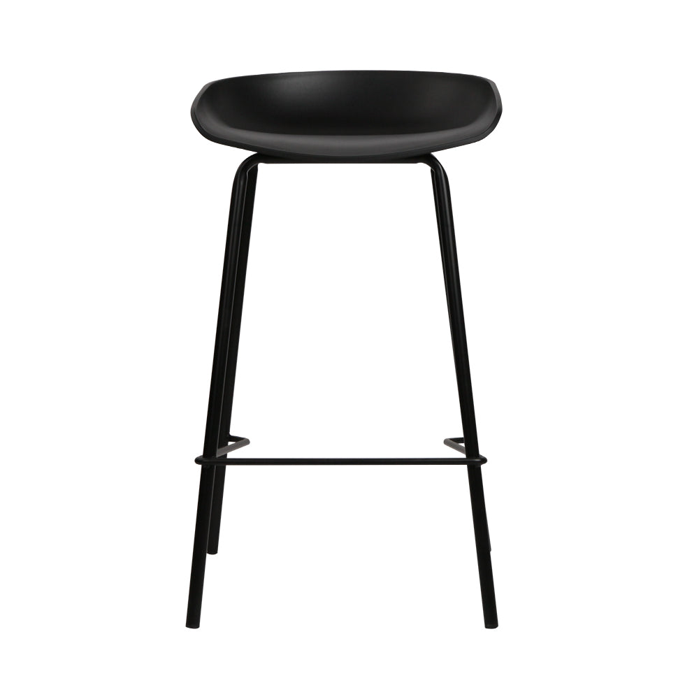 Set of 4 Plastic Base Metal Bar Stools - Black Homecoze