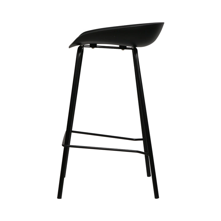 Set of 4 Plastic Base Metal Bar Stools - Black Homecoze