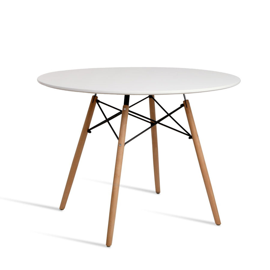 Retro Eiffel Style 100cm Round Dining Table - White Homecoze