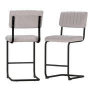 Helena (Set of 2) Retro Bar Stools 65cm - Grey - Homecoze