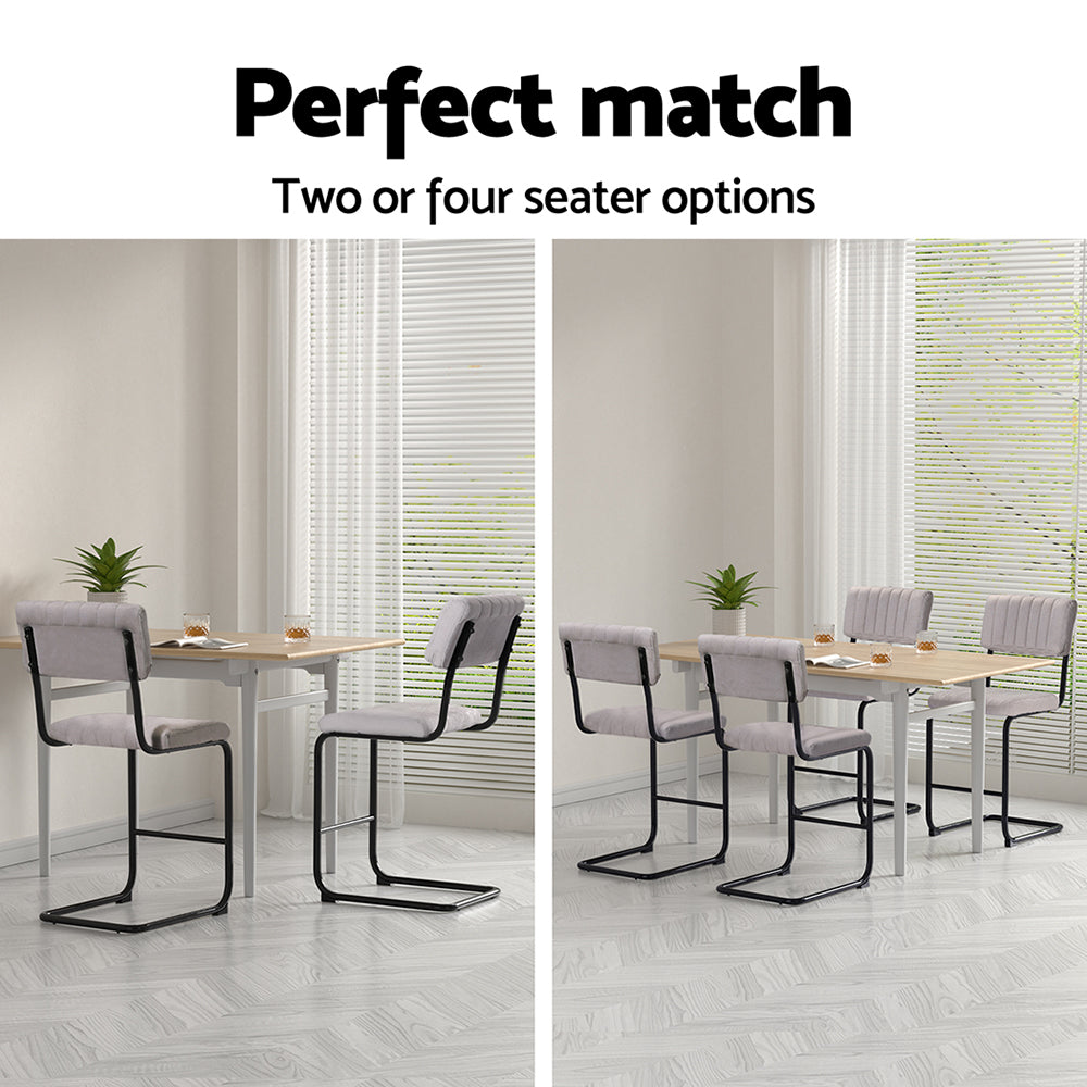 Helena (Set of 2) Retro Bar Stools 65cm - Grey - Homecoze
