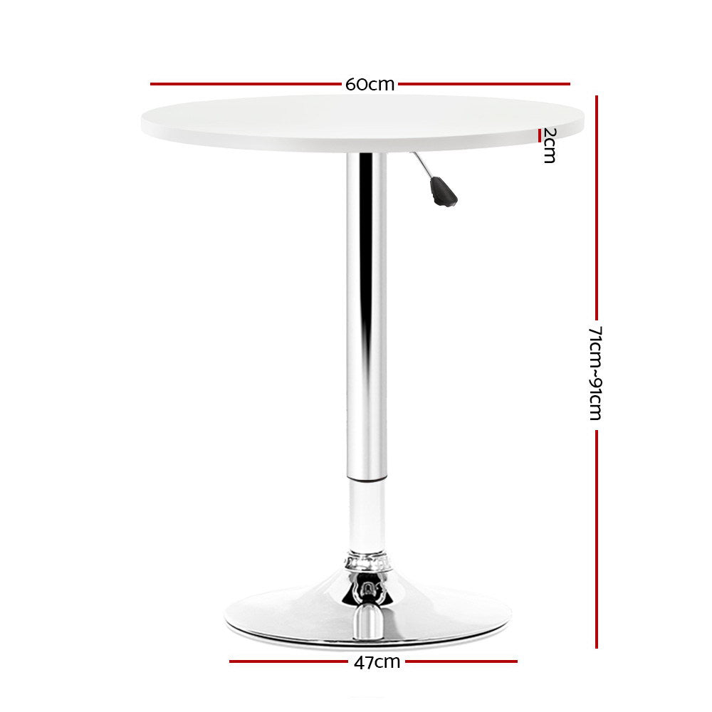 Modern Swivel Kitchen Bar Table Gas Lift Height Adjustable - White Homecoze