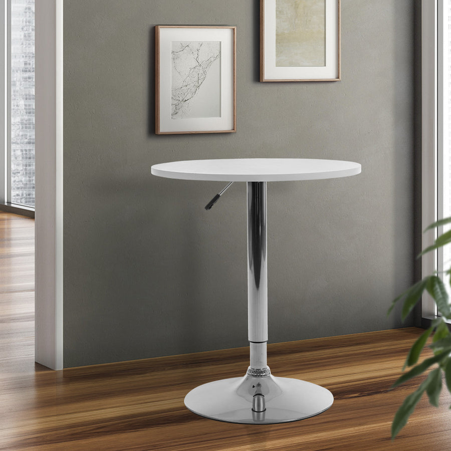 Modern Swivel Kitchen Bar Table Gas Lift Height Adjustable - White Homecoze