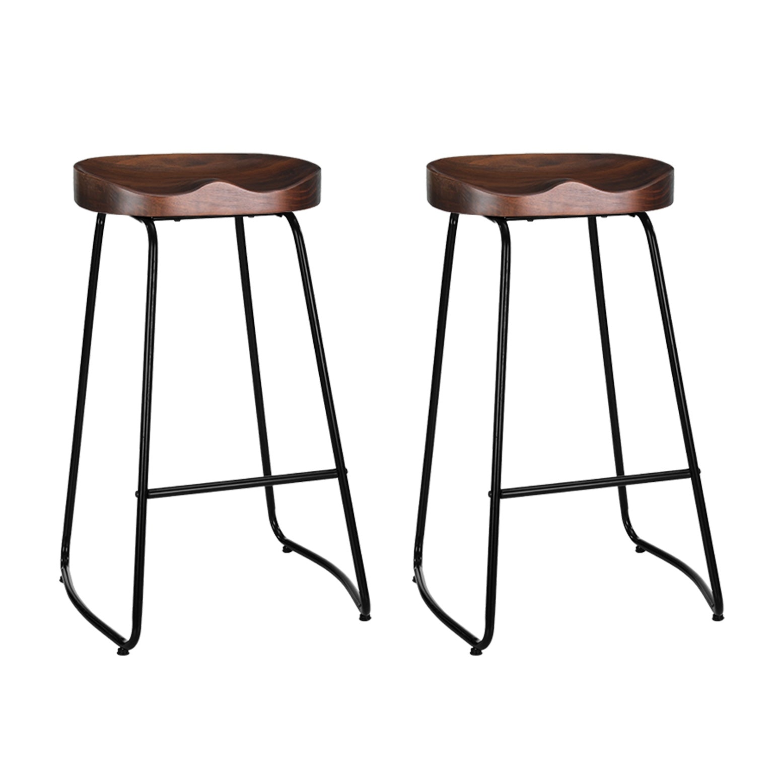 Emerson (Set of 2) Bar Stools 75cm - Dark Wood - Homecoze