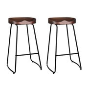 Emerson (Set of 2) Bar Stools 75cm - Dark Wood - Homecoze