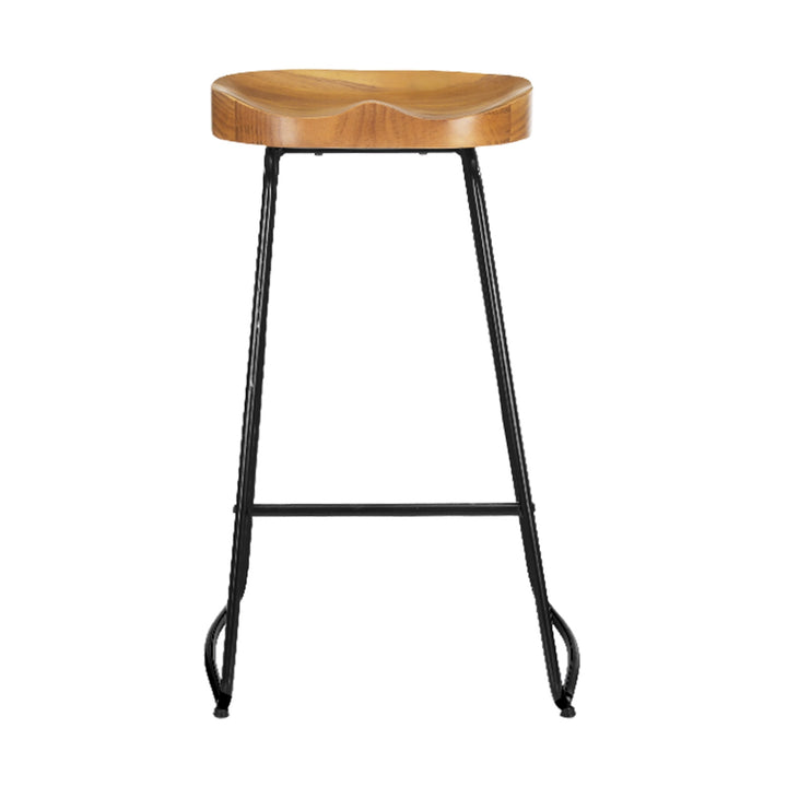 Emerson (Set of 2) Elm Wood Bar Stools 75cm - Natural Homecoze