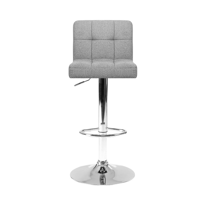 Set of 2 Fabric Swivel Bar Stools - Grey Homecoze