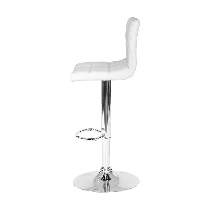 Set of 2 PU Leather Gas Lift Bar Stools - White Homecoze