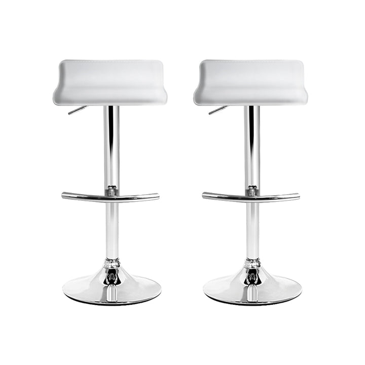 Set of 2 PU Leather Wave Bar Stools - White Homecoze