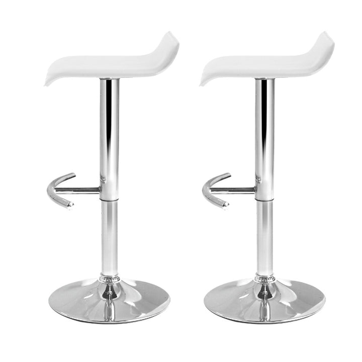 Set of 2 PU Leather Wave Bar Stools - White Homecoze