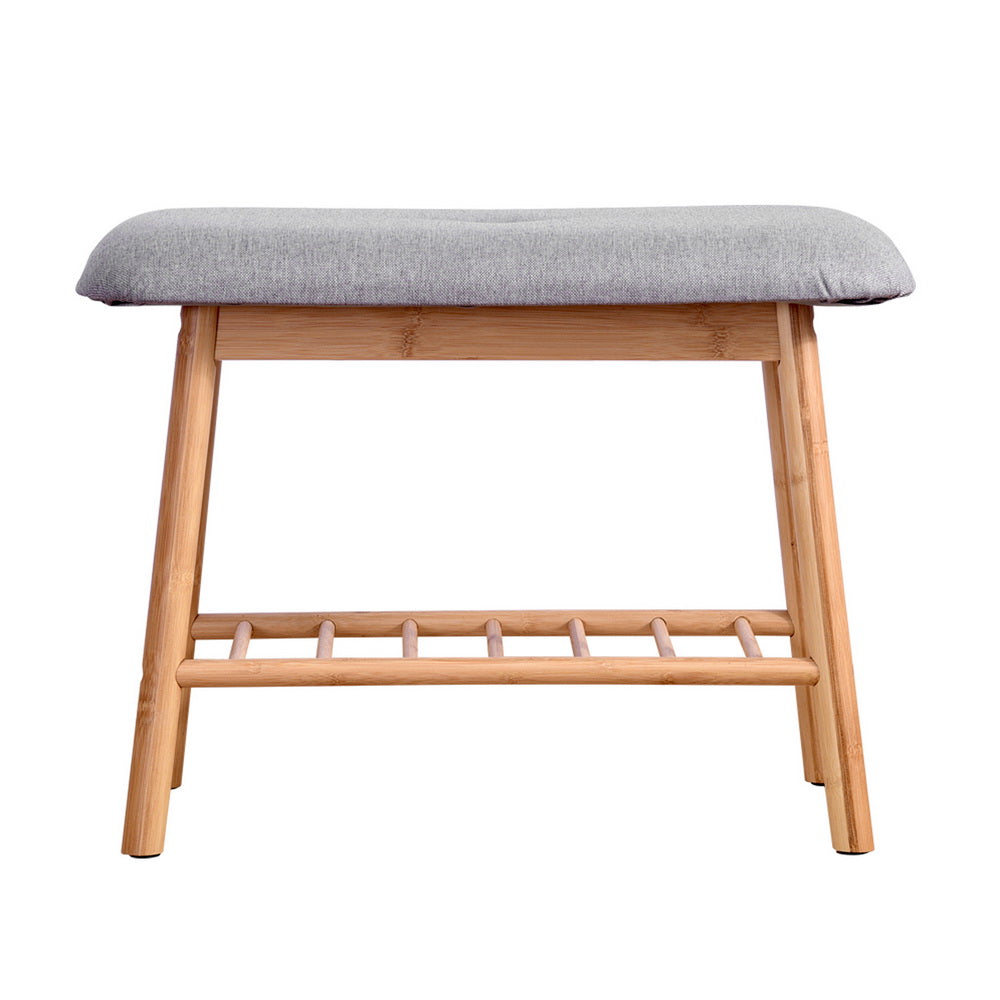 Bamboo Shoe Rack Bench Chair with Shelf Homecoze