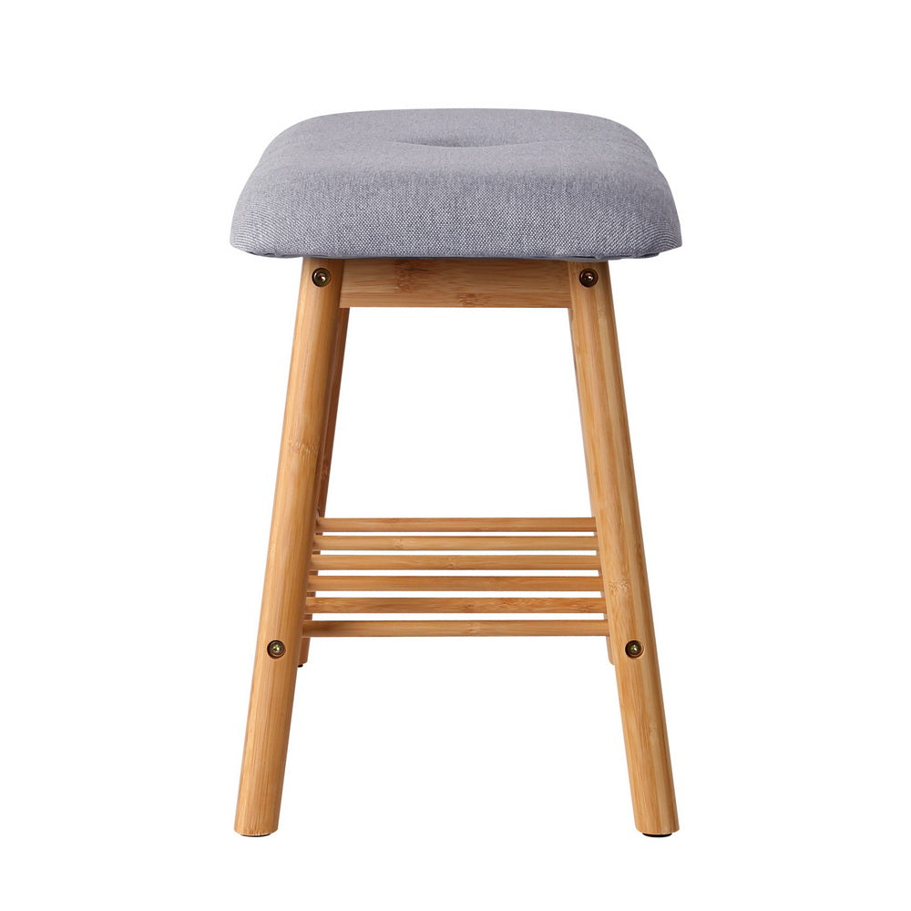 Bamboo Shoe Rack Bench Chair with Shelf Homecoze