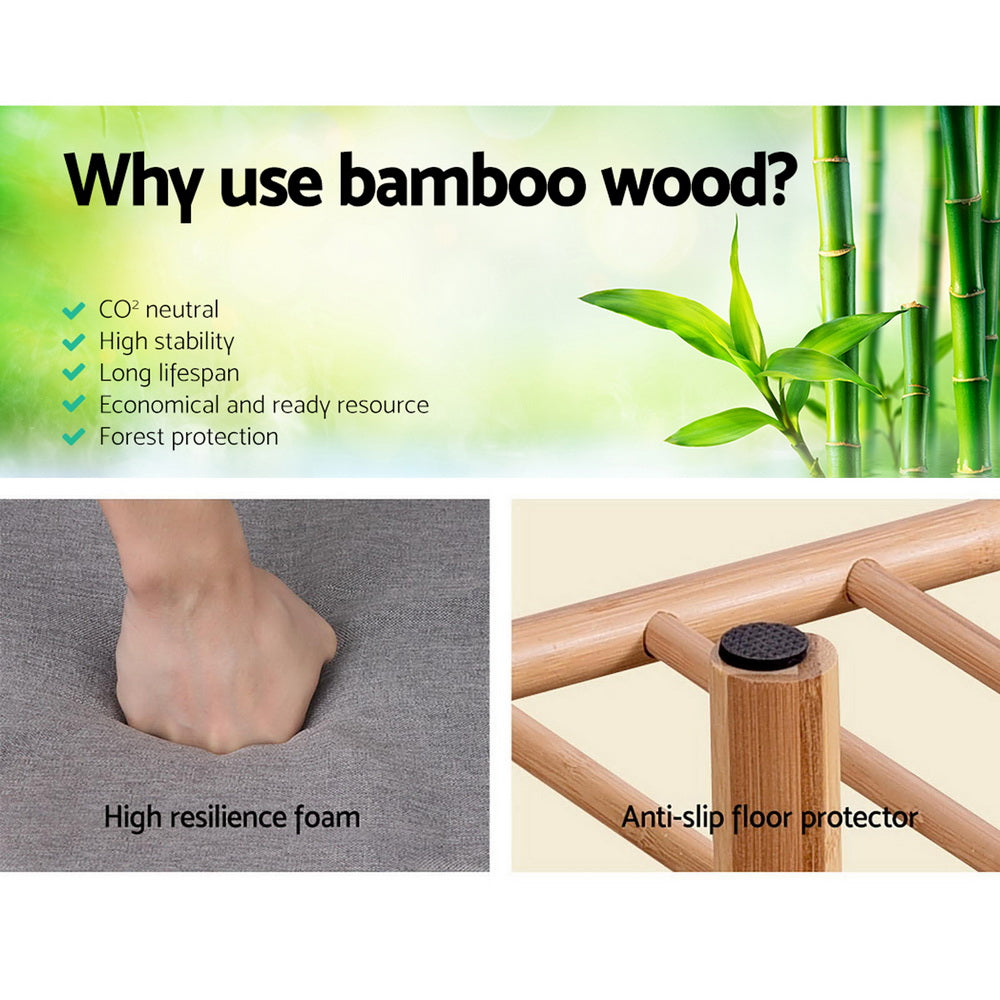 Bamboo Shoe Rack Bench Chair with Shelf Homecoze