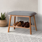 Bamboo Shoe Rack Bench Chair with Shelf Homecoze