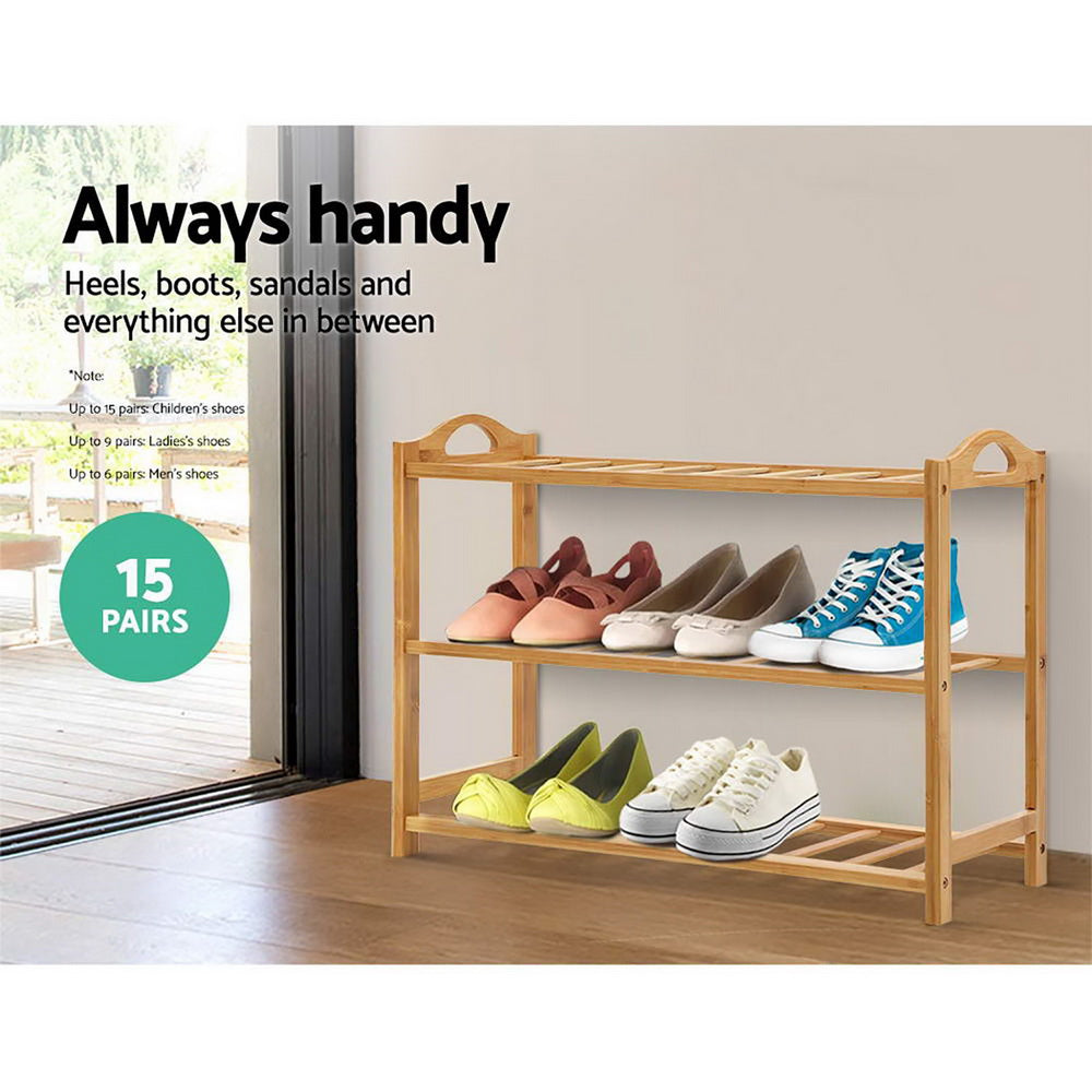 3 Tiers Bamboo Shoe Rack Stand Homecoze