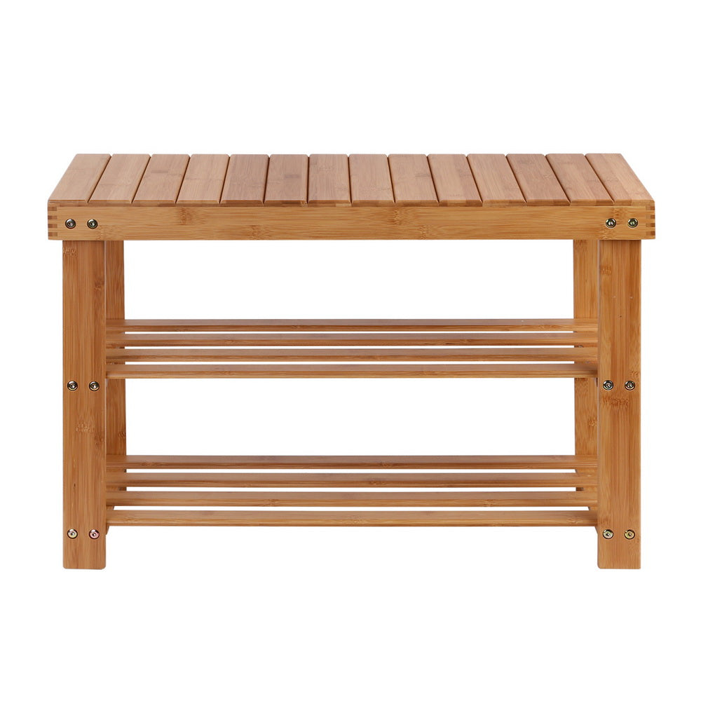 Bamboo Shoe Rack Wooden Seat Bench Organiser Shelf Stool Homecoze