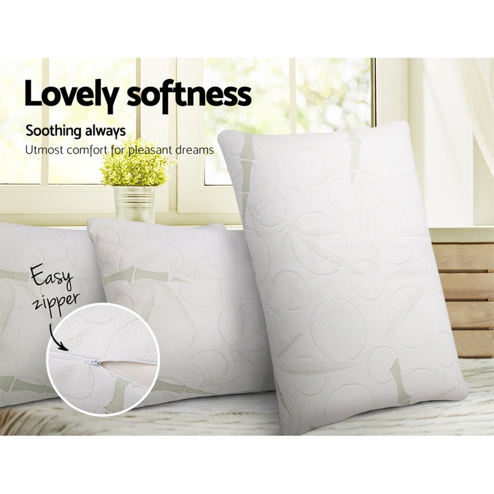 Set of 2 Bamboo Pillow with Memory Foam Homecoze