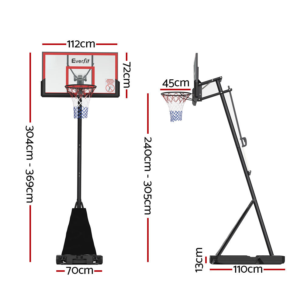3.05m Pro Easy-Adjust Adjustable Basketball Hoop Stand Homecoze