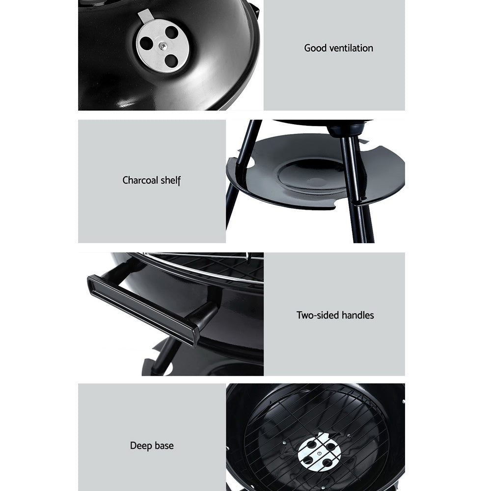 Charcoal BBQ Smoker Outdoor Barbeque Steel Oven Homecoze