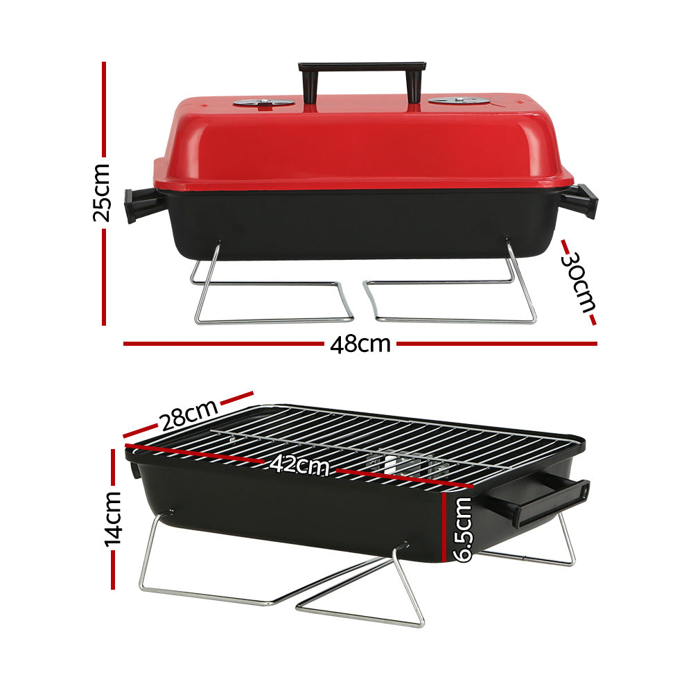 Charcoal BBQ Portable Grill Camping Barbecue Outdoor Cooking Smoker Homecoze
