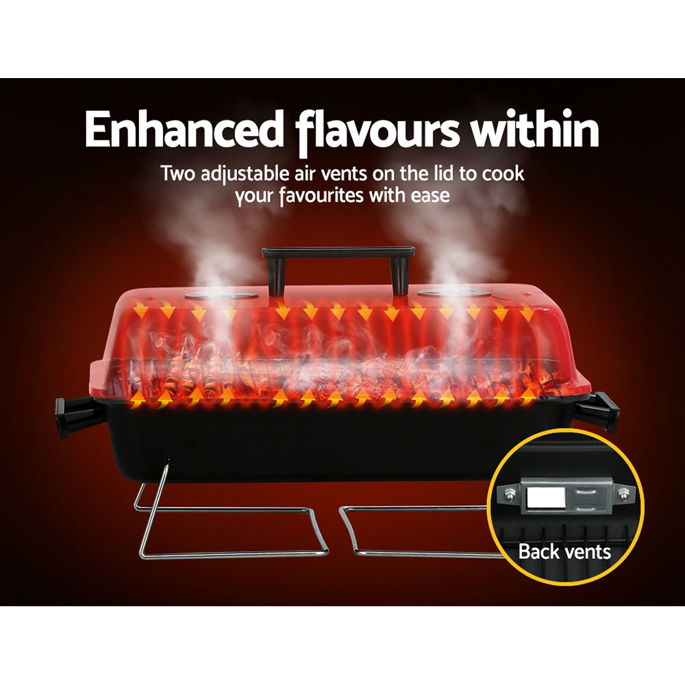 Charcoal BBQ Portable Grill Camping Barbecue Outdoor Cooking Smoker Homecoze