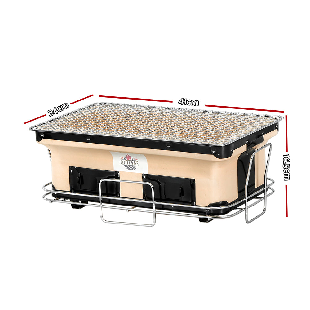 Portable Ceramic Japanese Hibachi Charcoal Smoker BBQ Grill Homecoze