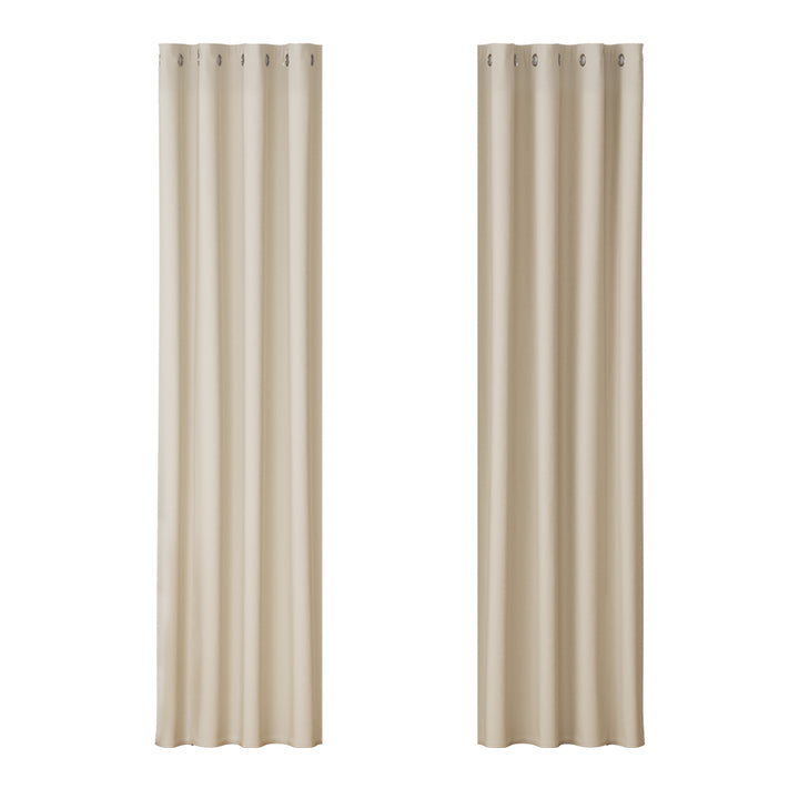 2X Blockout Curtains Window Blackout with Eyelet 140x230cm Beige Homecoze