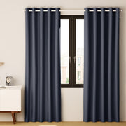 2X Blockout Curtains Window Blackout with Eyelet 140x230cm Charcoal Homecoze