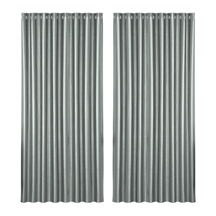 2X Blockout Curtains Window Blackout with Eyelet 300x230cm Grey Homecoze