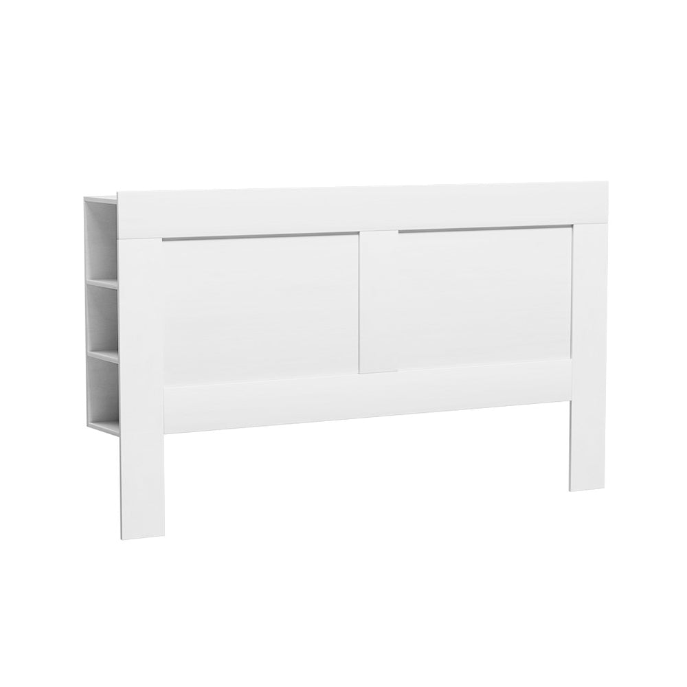 King Size Storage Headboard Bed Frame Bed Head with Shelves – White Homecoze