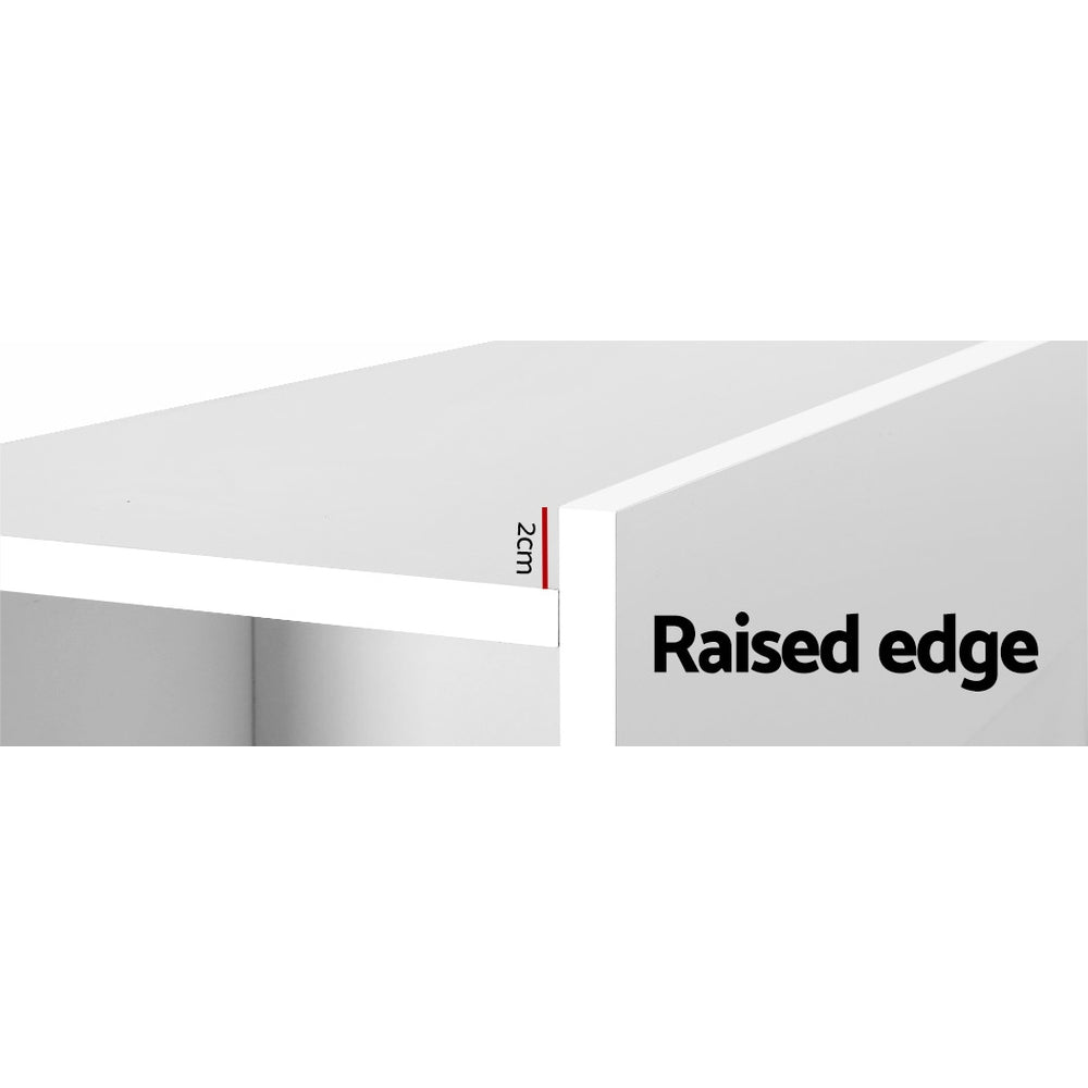 King Size Storage Headboard Bed Frame Bed Head with Shelves – White Homecoze