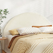 King Size Boucle Arch Headboard Bed Frame Bed Head – White Homecoze