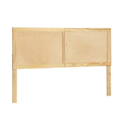 Queen Size Rattan Pinewood Boho Style Headboard Bed Frame Bed Head – Pine Homecoze