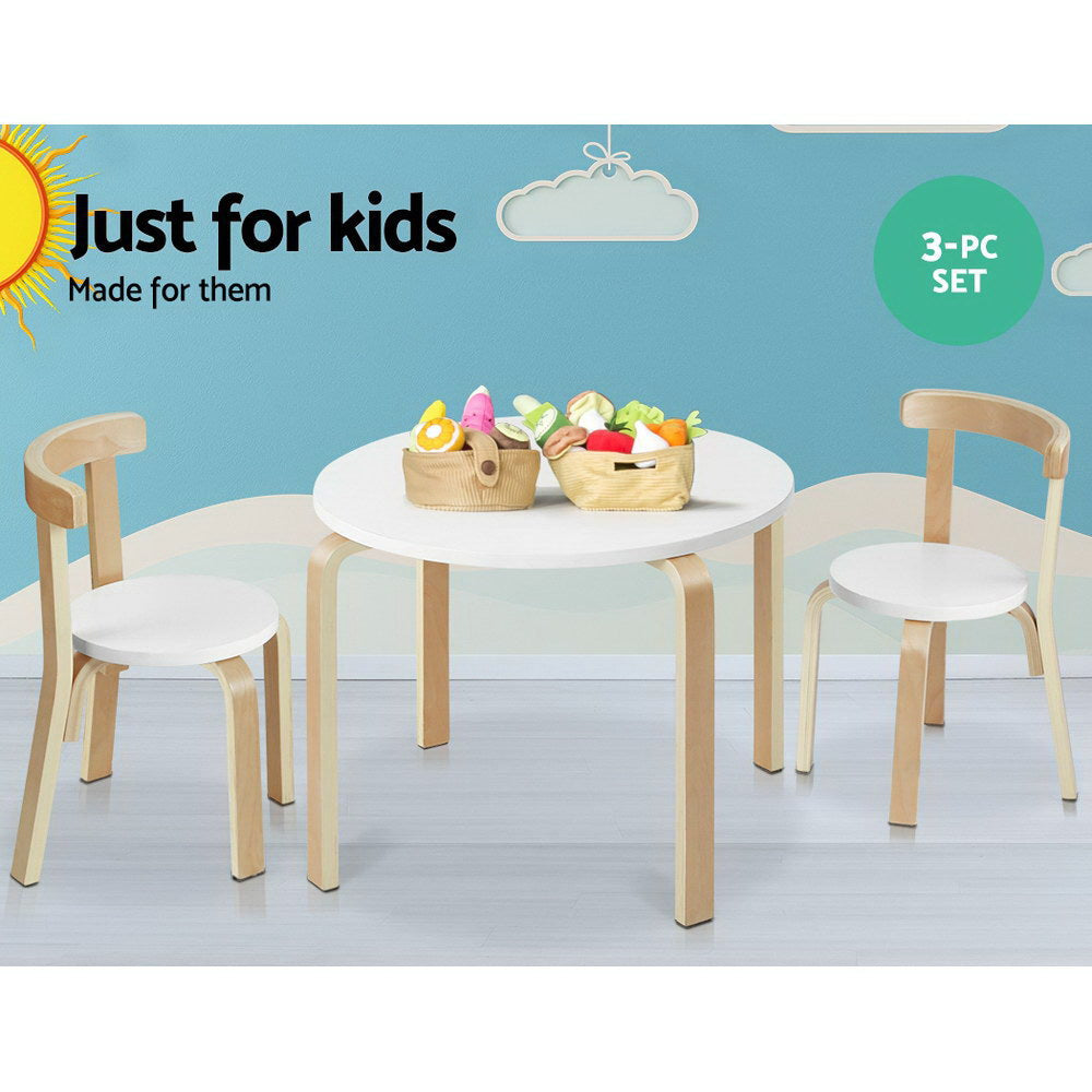 Kids Nordic Wooden Table & Chair 3PC Activity Set Homecoze