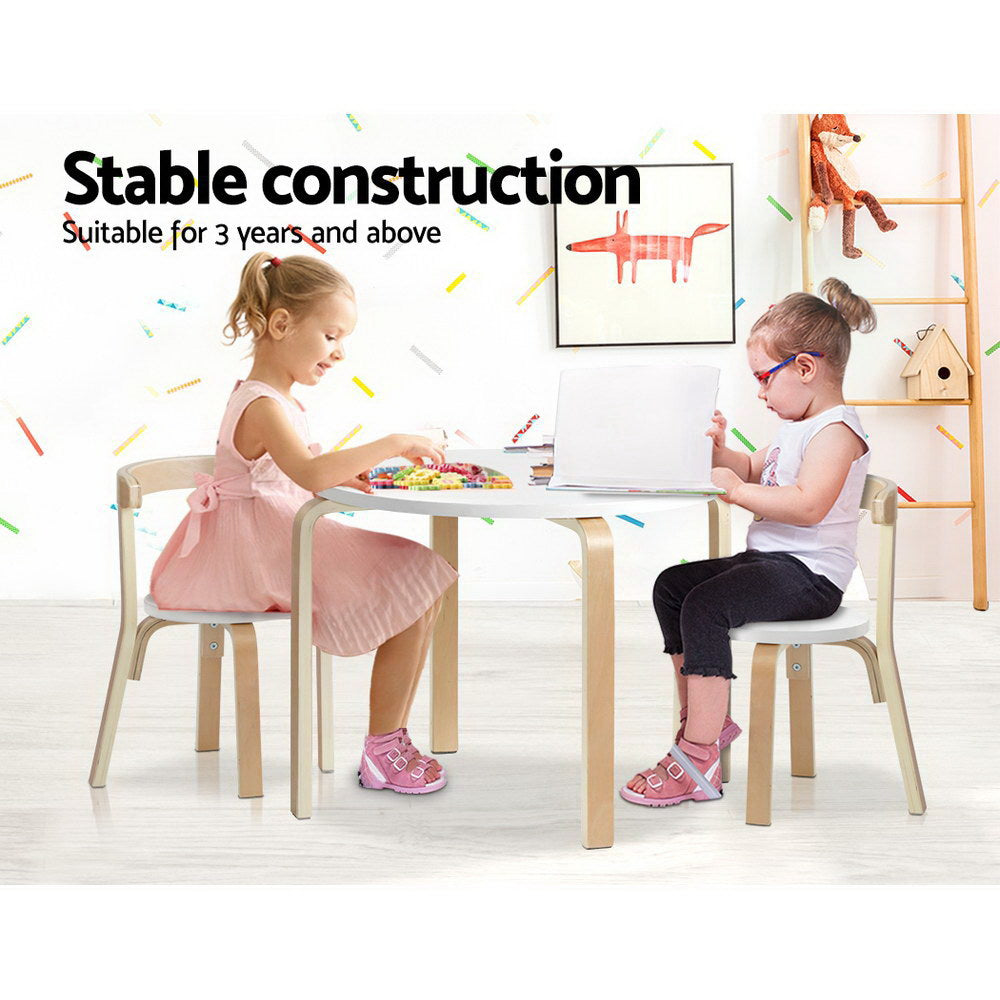 Kids Nordic Wooden Table & Chair 3PC Activity Set Homecoze