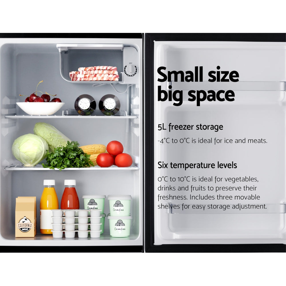 70L Portable Mini Bar Fridge with Chiller - Black Homecoze