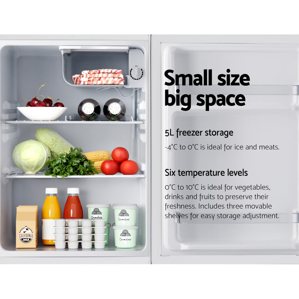 70L Portable Mini Bar Fridge with Chiller - White Homecoze