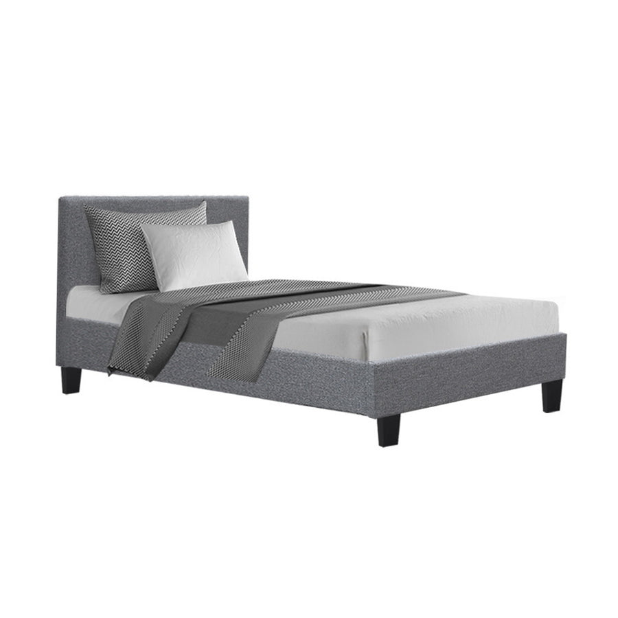Neo Bed Frame Fabric - Grey King Single Homecoze