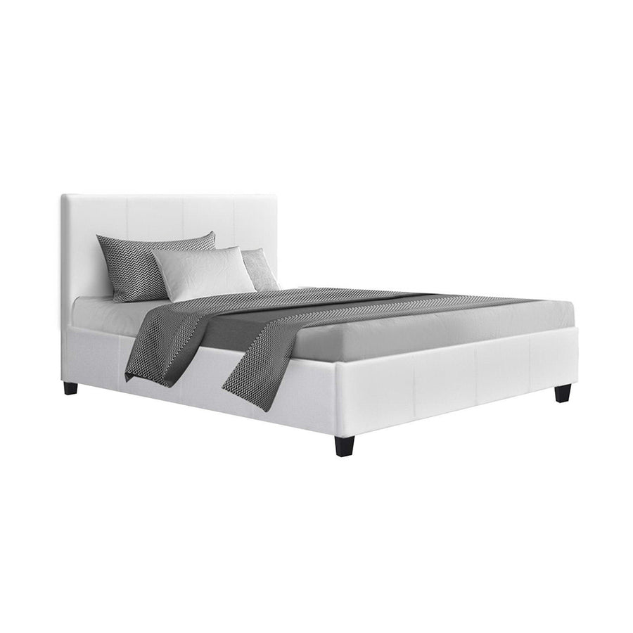 Neo Bed Frame PU Leather - White King Single Homecoze