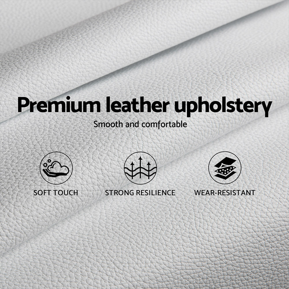 Neo Bed Frame PU Leather - White King Single Homecoze