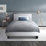 Neo Bed Frame PU Leather - White King Single Homecoze