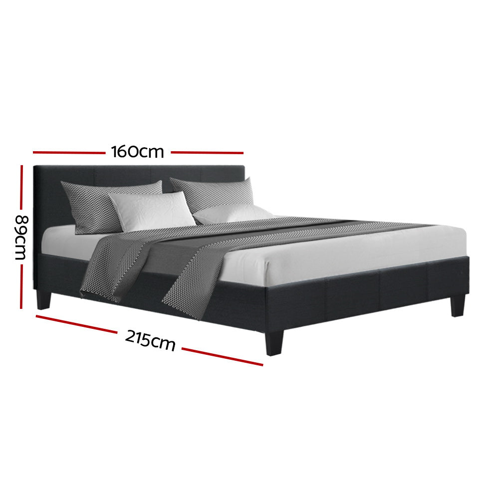 Neo Bed Frame Fabric - Charcoal Queen Homecoze