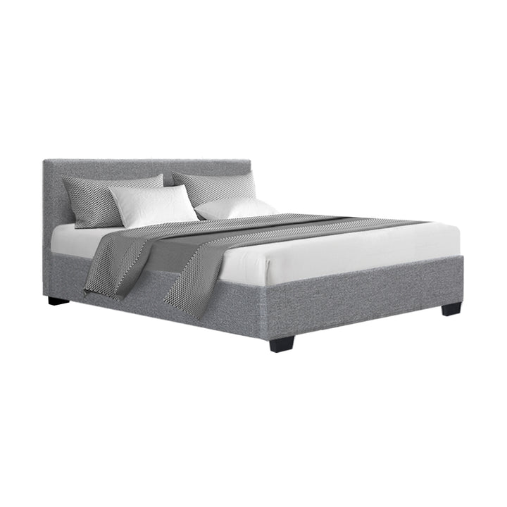 Nino Bed Frame Fabric - Grey Double Homecoze