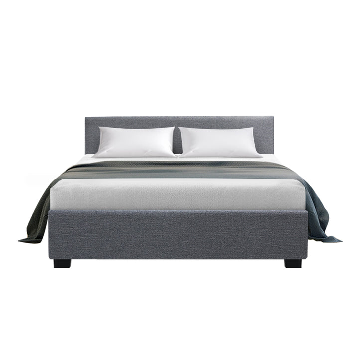 Nino Bed Frame Fabric - Grey Double Homecoze