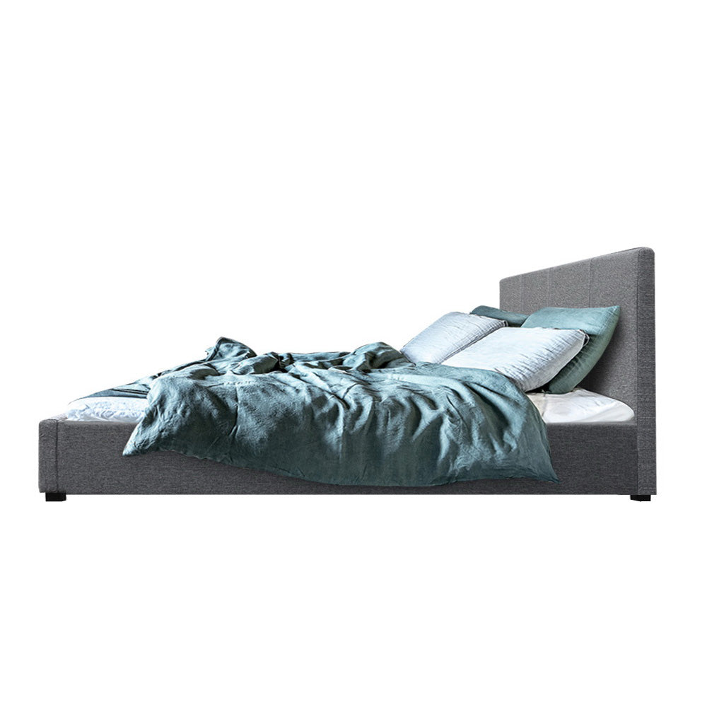 Nino Bed Frame Fabric - Grey Double Homecoze