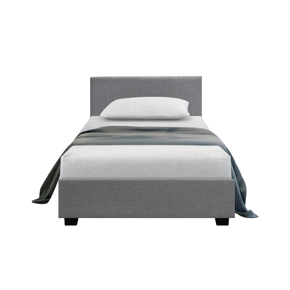 Nino Bed Frame Fabric - Grey King Single Homecoze