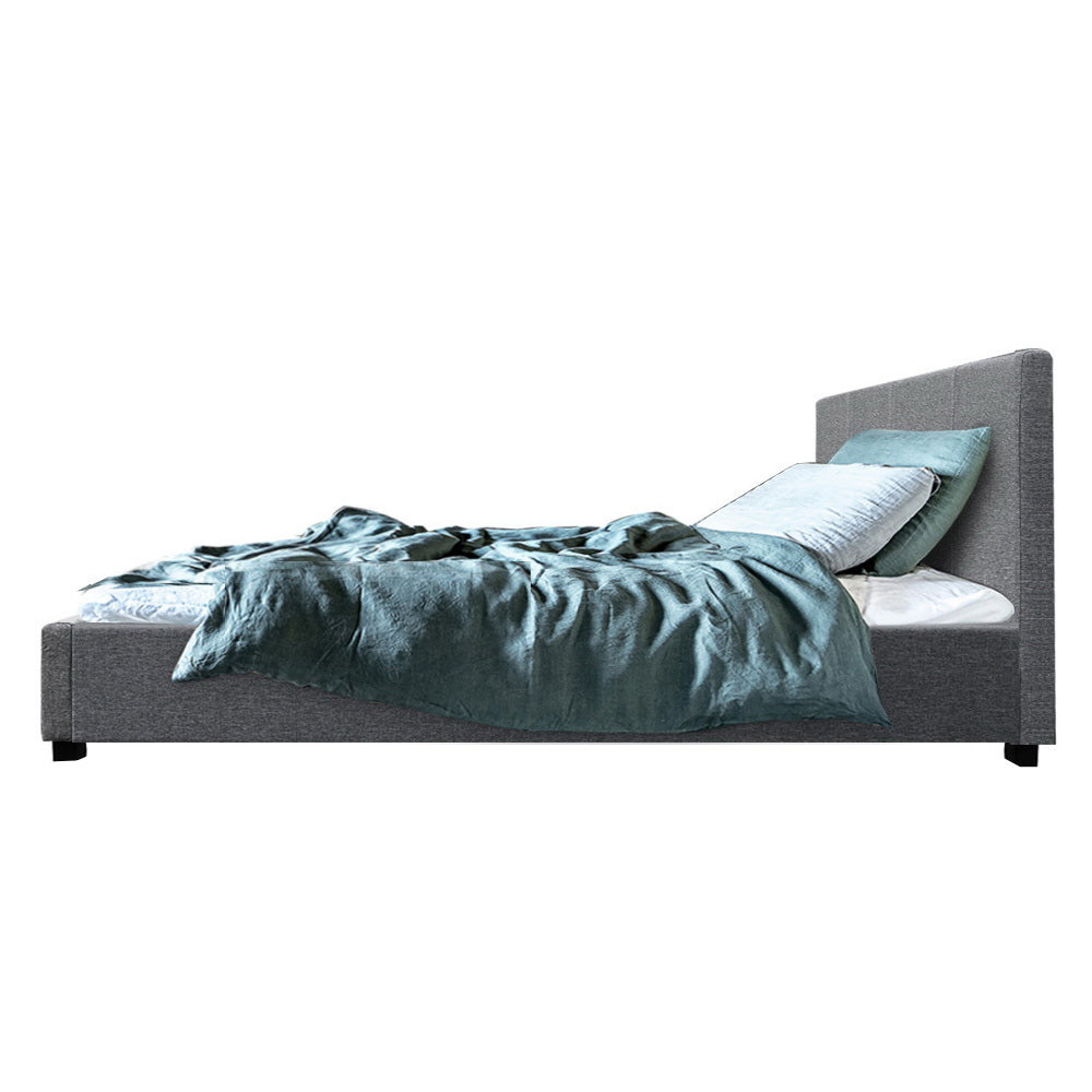 Nino Bed Frame Fabric - Grey King Single Homecoze