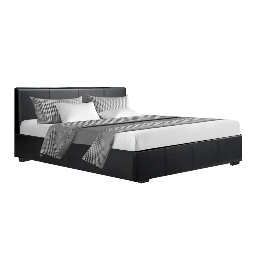 Nino Bed Frame PU Leather - Black Queen Homecoze