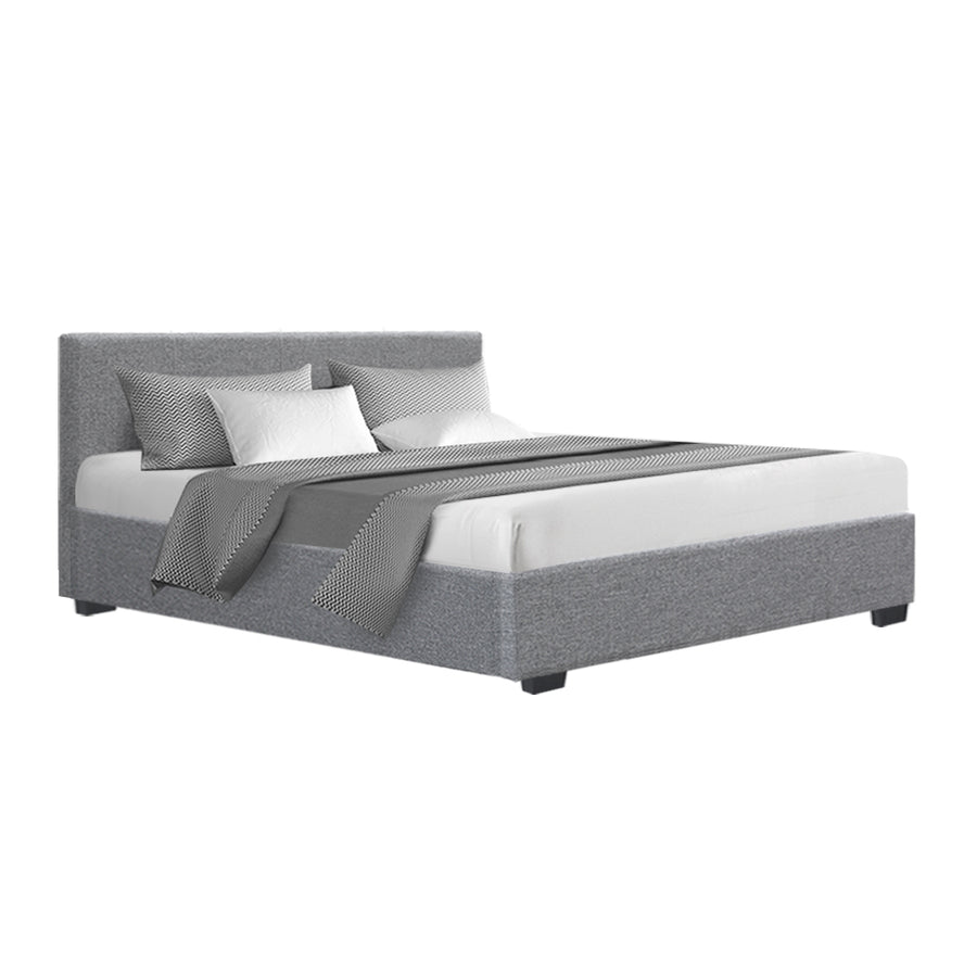 Queen Nino Bed Frame Fabric - Grey Homecoze