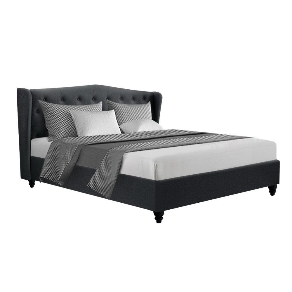 Pier Bed Frame Fabric - Charcoal King Homecoze